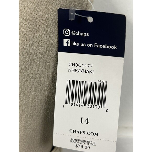 Chaps Women’s Khaki Belted Wrap Sheath Dress - Size 14 NWT‎ Beige Gold Accent - Picture 3 of 6